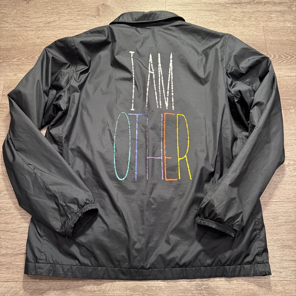 Uniqlo Jacket Mens L Black Pharrell Williams I AM OTHER Hype Coach Button Snap